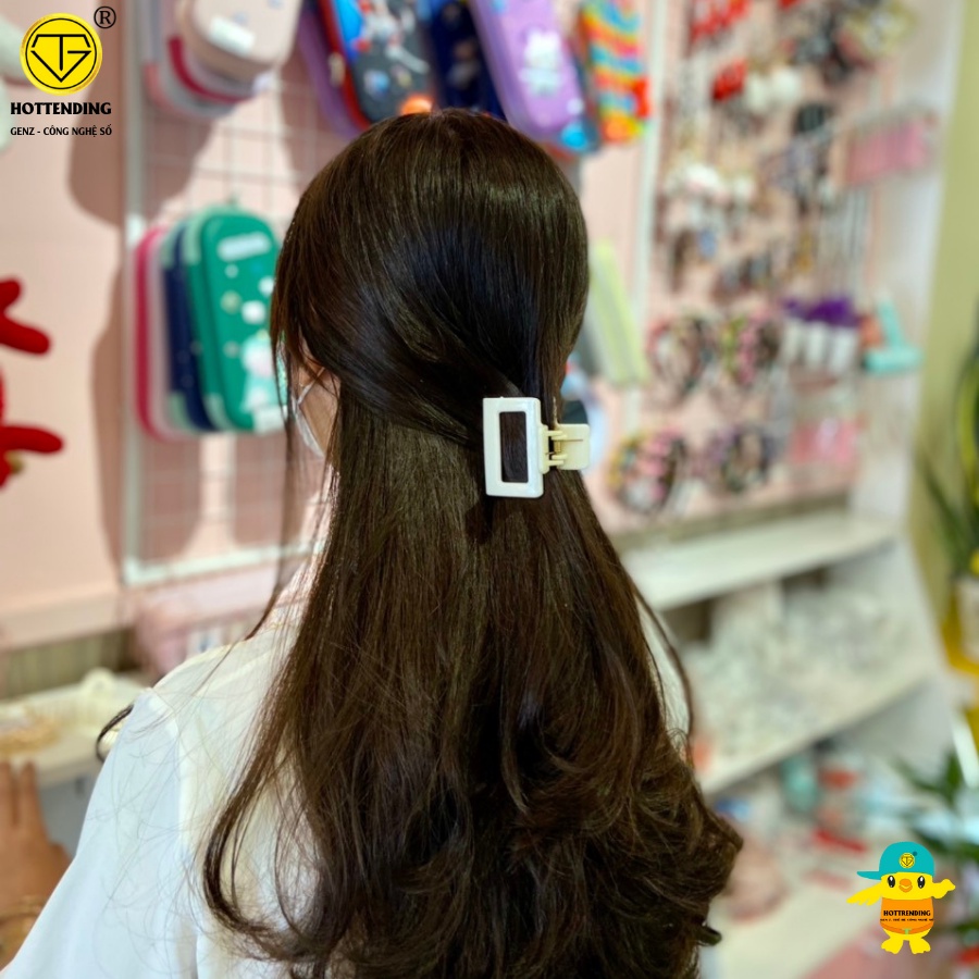 Kẹp tóc càng cua kim loại màu vàng style Hàn Quốc sang chảnh