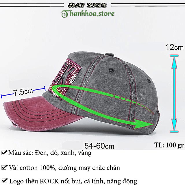 Mũ lưỡi trai nam nữ đẹp cao cấp rách cá tính nón kết đen