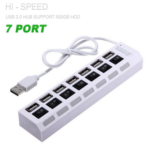 Usb hub 7 cổng có công tắc - 7 cổng chia usb