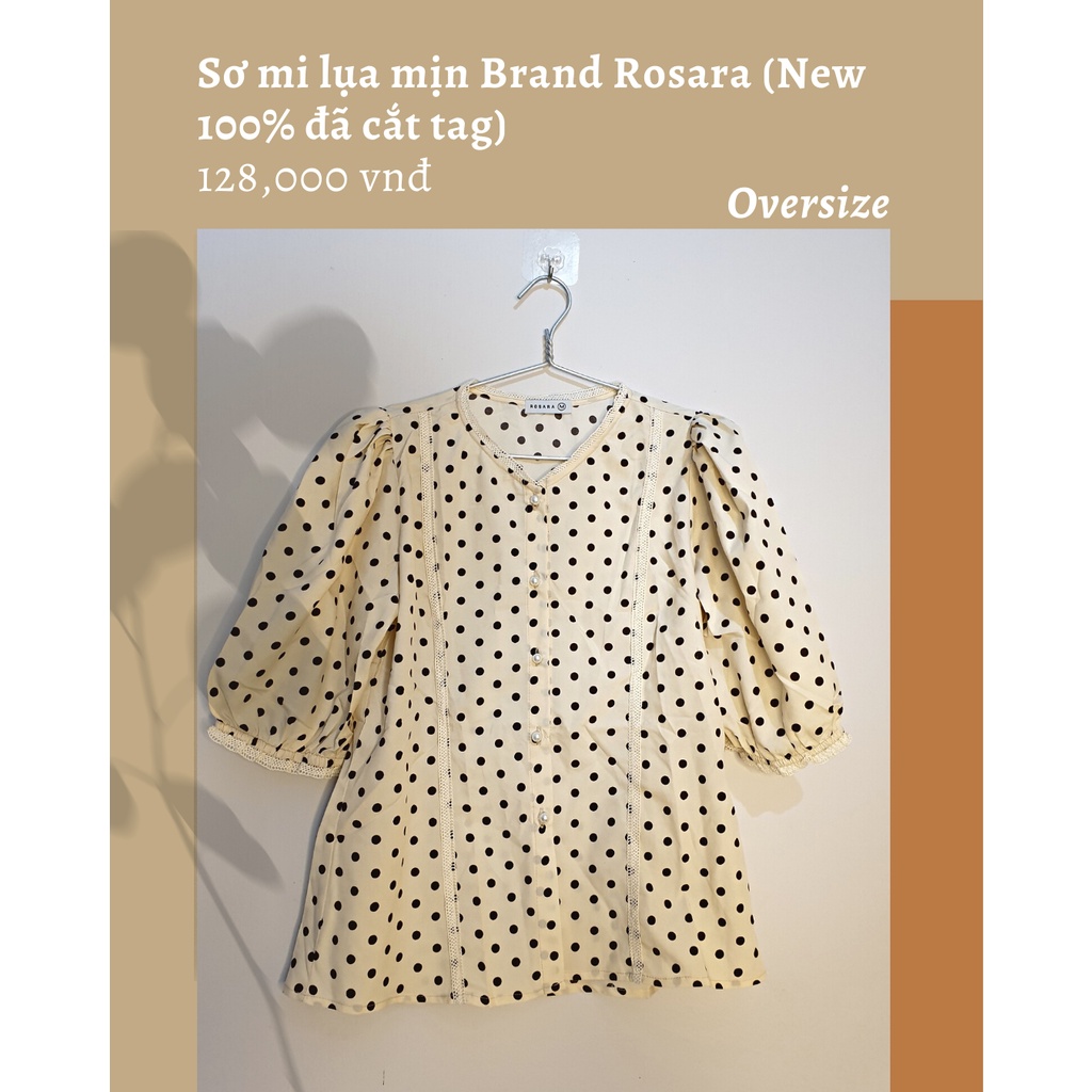 Sơ mi lụa mịn Brand Rosara (New 100% đã cắt tag)