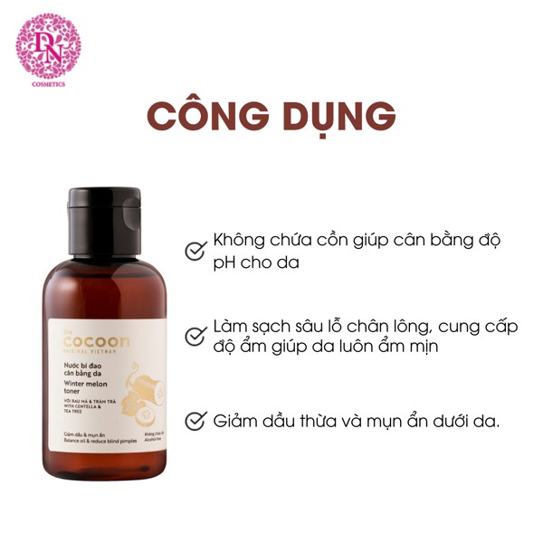 Nước bí đao cân bằng da Cocoon Winter Melon Toner 140ML