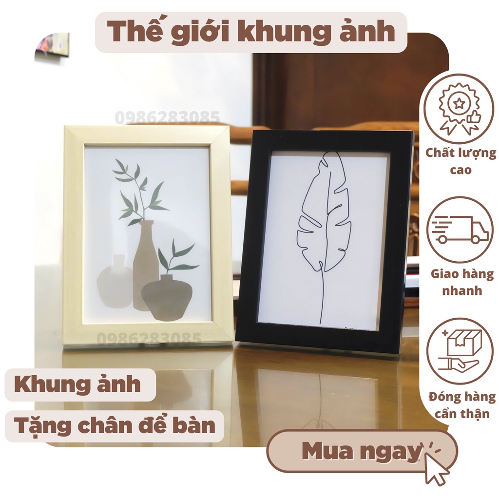 Khung ảnh để bàn nhiều màu sắc, vừa ảnh cỡ 13x18, tặng kèm chân để bàn