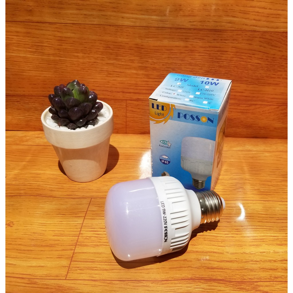 10 Bóng đèn Led bup trụ 9w 10w bulb kín chống nước tiết kiệm điện Posson LC-N9x | BigBuy360 - bigbuy360.vn