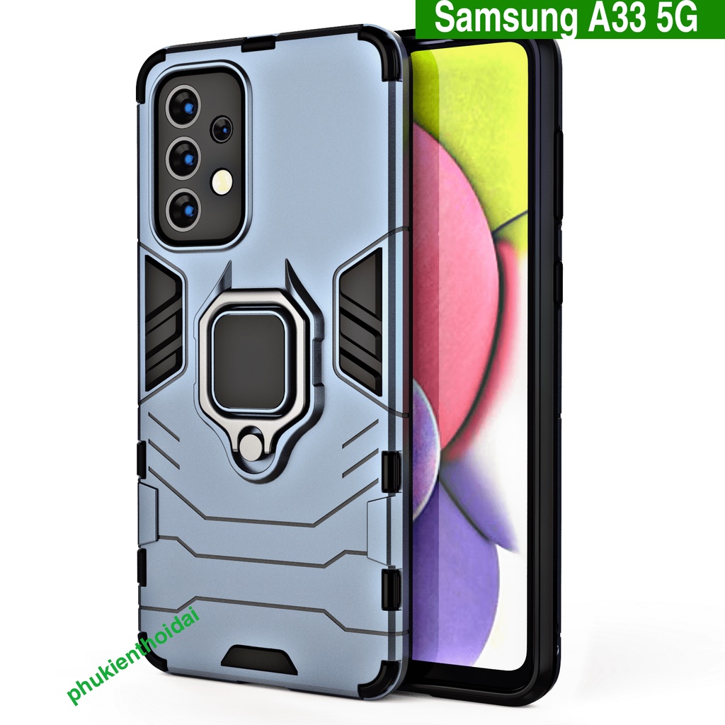 Ốp lưng Samsung A33 5G Iron Man Iring chống sốc giá đỡ mặt lưng xem phim siêu bền