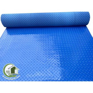Thảm nhựa que diêm màu xanh dương - [ 50cm x khổ 1,2m ] nhựa dẻo chống trơn trượt