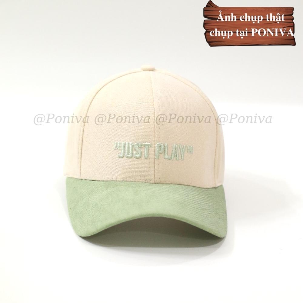 Mũ lưỡi trai ❤️ Nón kết thêu chữ Just play chất nhung mịn form unisex  phong cách Ulzzang Thời trang PONIVA siêu hot