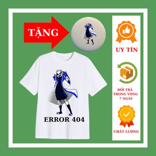 Áo thun ngắn tay cho bé trai in hình Error 404 Sans, thun coton đủ màu sắc