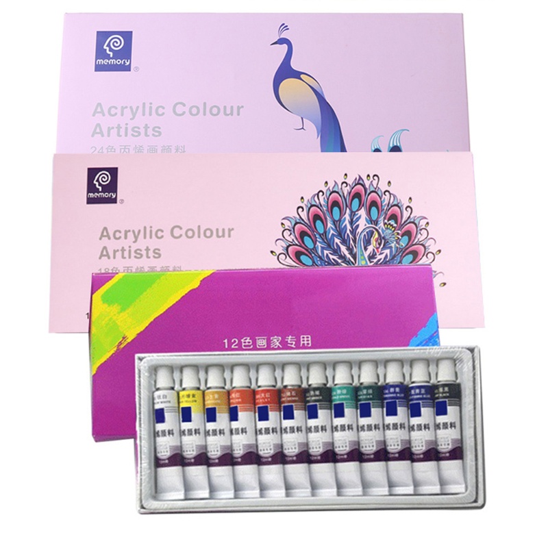 Bộ 12 / 18 / 24 Màu Vẽ Acrylic 12ml Cho Bé