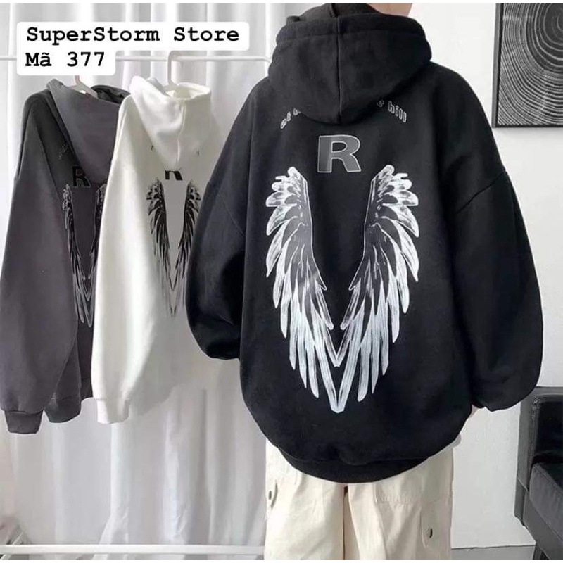 Áo hoodie cánh R mũ 2 lớp