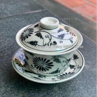 Bát sâm gốm sứ Bát Tràng cao cấp vẽ thủ công tinh tế Hoạ tiết cúc