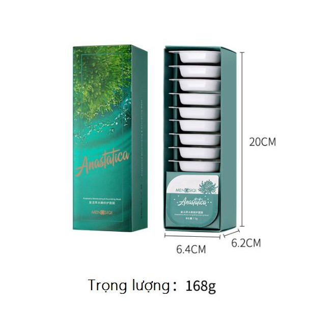 Hộp 10 Hũ 7.5g Mặt nạ bùn Mengsiqi 5 vị Sạch da Cấp nước Se lỗ chân lông