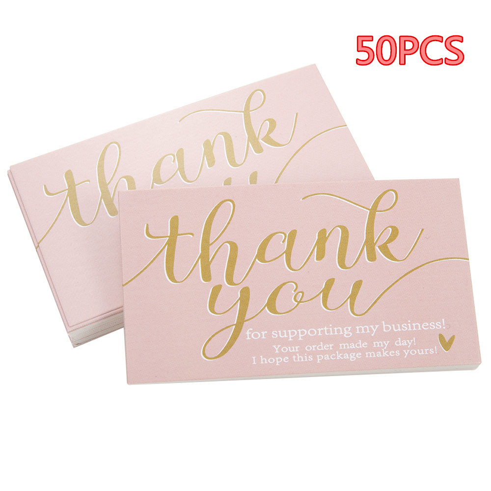 Cod Qipin 50 Sheets/pack Personalised Thank You 5x9CM Small Business Card Single Sided Accessories