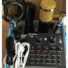 Combo sound v8 và mic bm800 tặng tai nghe(3 món)