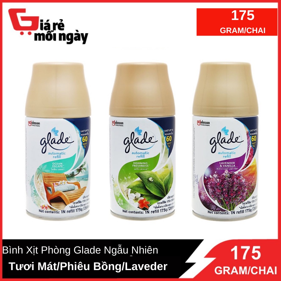 Bình Xịt Glade Hương Biển Phiêu Bồng/Hương Sớm Mai Tươi Mát/Laveder Ngẫu Nhiên 269ml /Bình