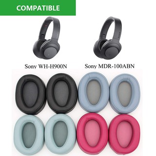 Đệm bọc đầu tai nghe bằng cao su non mềm phối da thay thế cho Sony MDR-100ABN WH-H900N