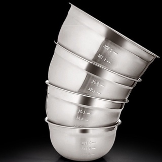 Thau inox 304 có chia vạch lòng sâu chuyên đánh trứng nhào bột làm bánh trộn salad đựng thực phẩm đa năng đủ kích thước