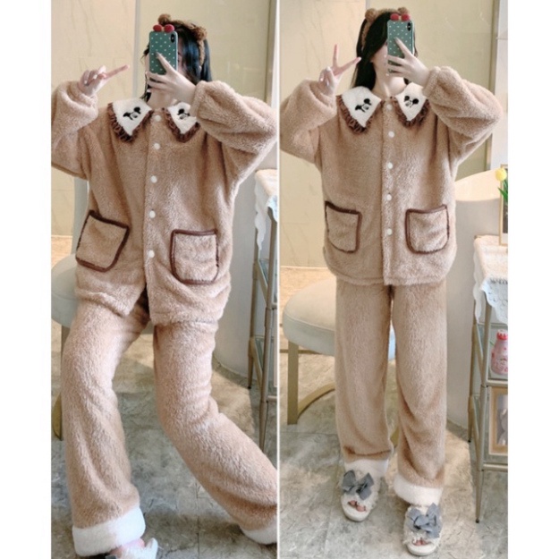 bộ Quần áo ngủ mặc ở nhà hoặc có thể đi ra ngoại dạo phốs, Thêu MICKI , CHẤT LÔNG MỊN SIÊU ĐẸP
