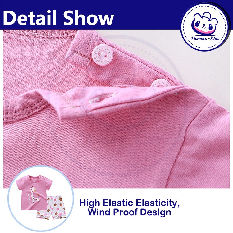 Bộ Đồ Áo Thun Tay Ngắn In Hoạt Hình Và Quần Ngắn Dành Cho Bé Trai Gái 1-5 Tuổi