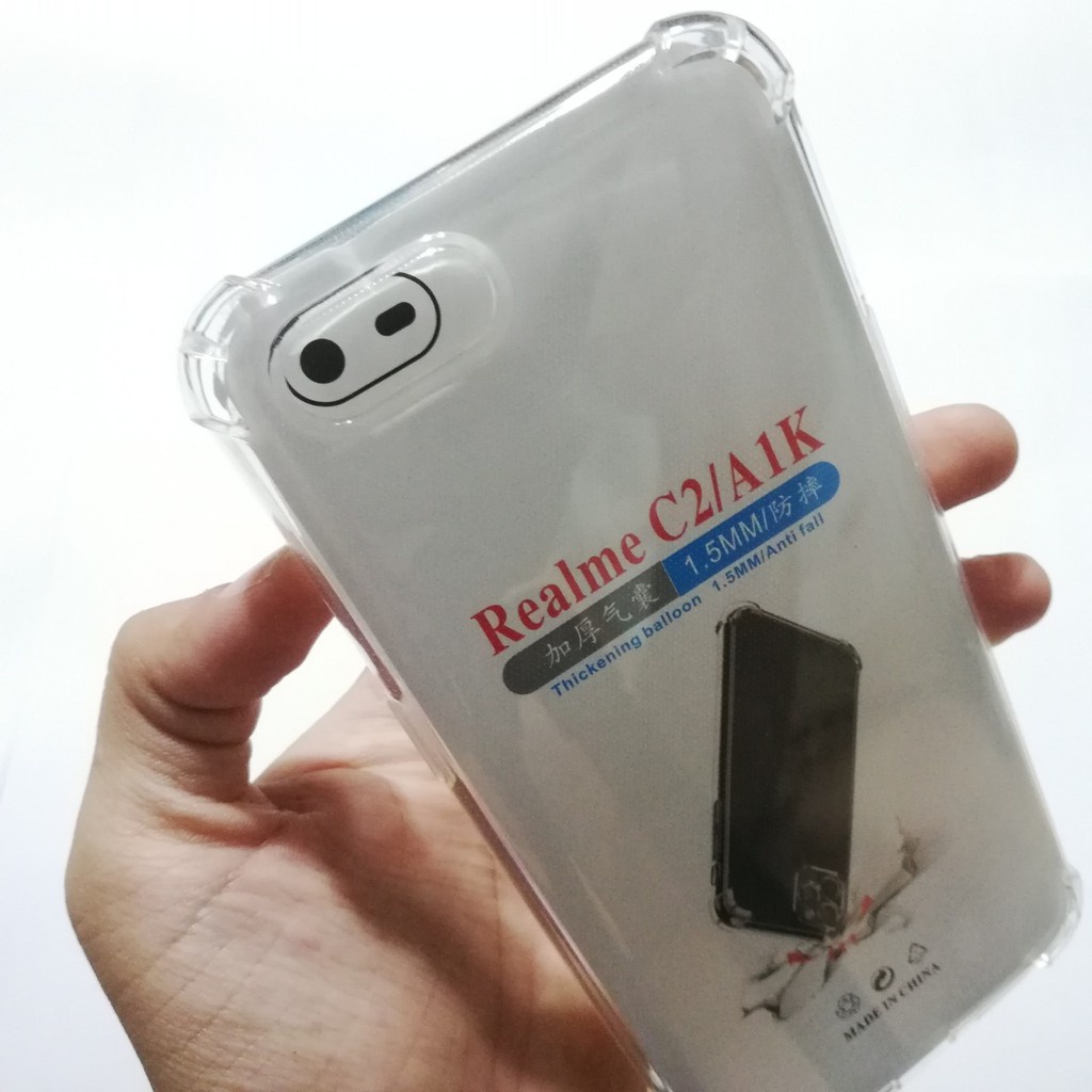 Ốp lưng Oppo A1k/ Realme C2- Chống sốc-Silicon Trong suốt