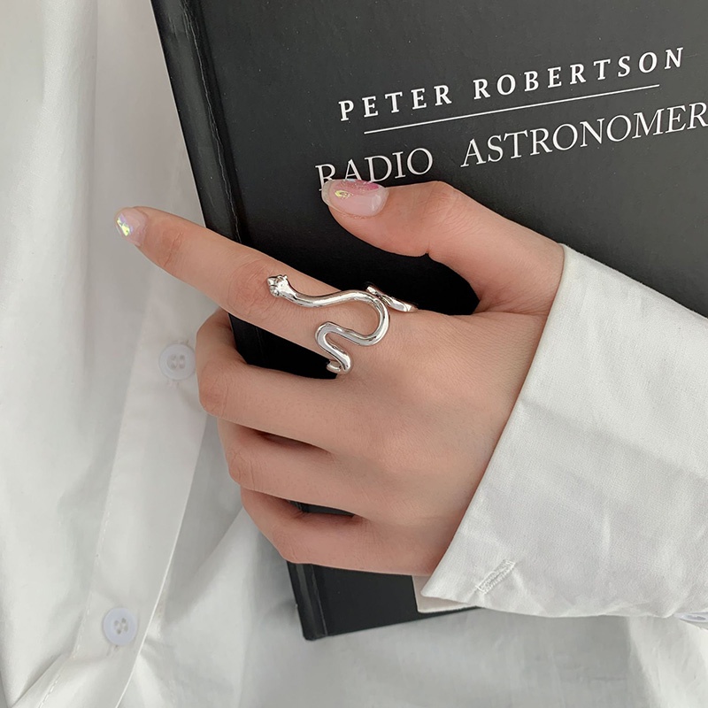 Nhẫn Hình Rắn Thiết Kế Có Thể Điều Chỉnh Phong Cách Punk Hip Hop