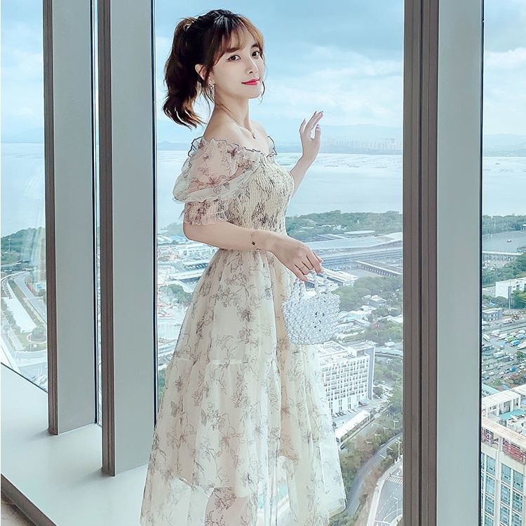 Đầm hoa chiffon Perty xinh xắn duyên dáng phong cách Hàn Quốc