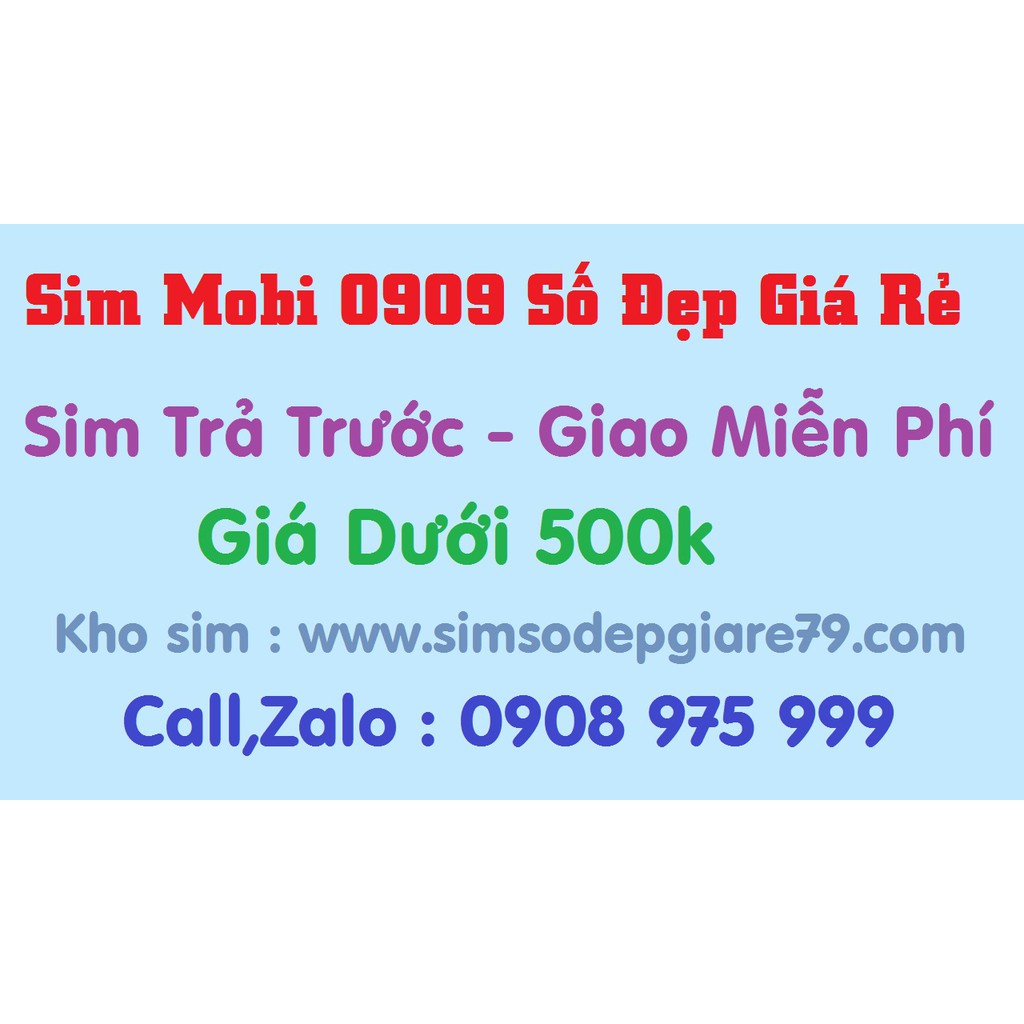 Sim Mobi 0909, Thuê Bao Trả Trước