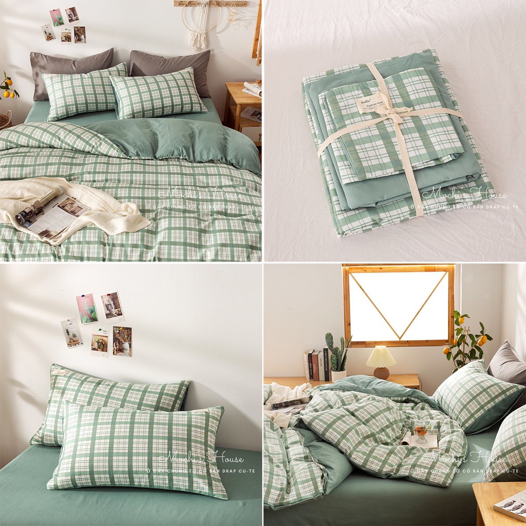 BỘ CHĂN GA GỐI ĐỆM DRAP GIƯỜNG COTTON TICI SỌC MẪU MỚI NHẤT (CHAT CHỌN MẪU)