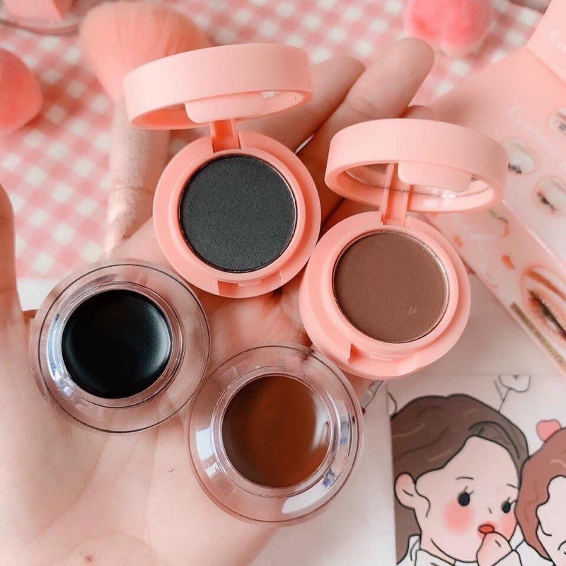 Bột tán mày và Gel kẻ viền mắt 2 in 1 Peach