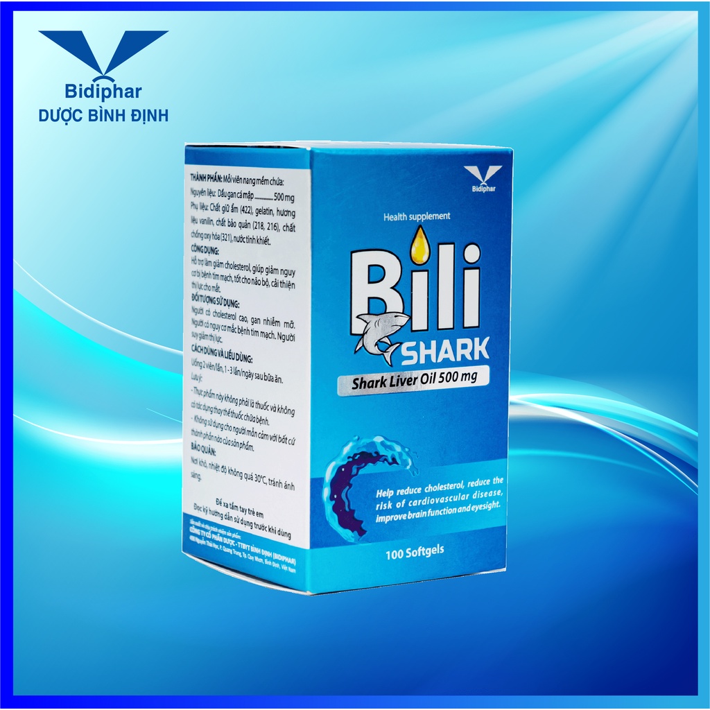 Bili Shark - Dầu Gan Cá Mập - Lọ 100 Viên