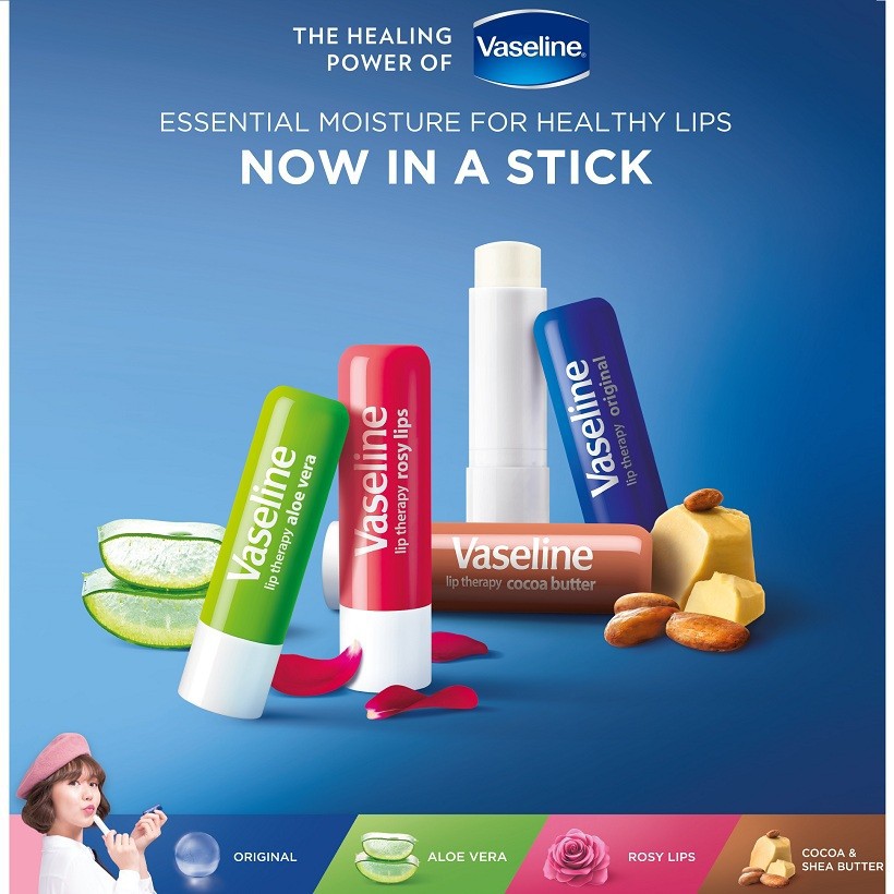 Son dưỡng môi hoa hồng dạng thỏi Vaseline  4.8g #Rosy Lips