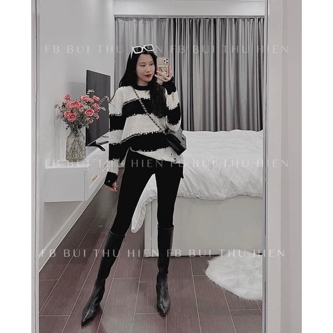 Áo len kẻ rách Quảng Châu