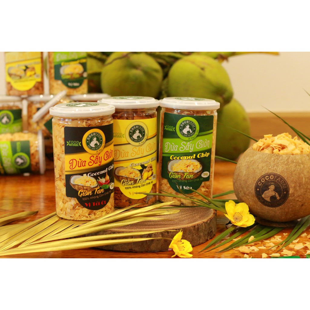 COMBO 3 hộp dừa sấy giòn cao cấp Cocofarm