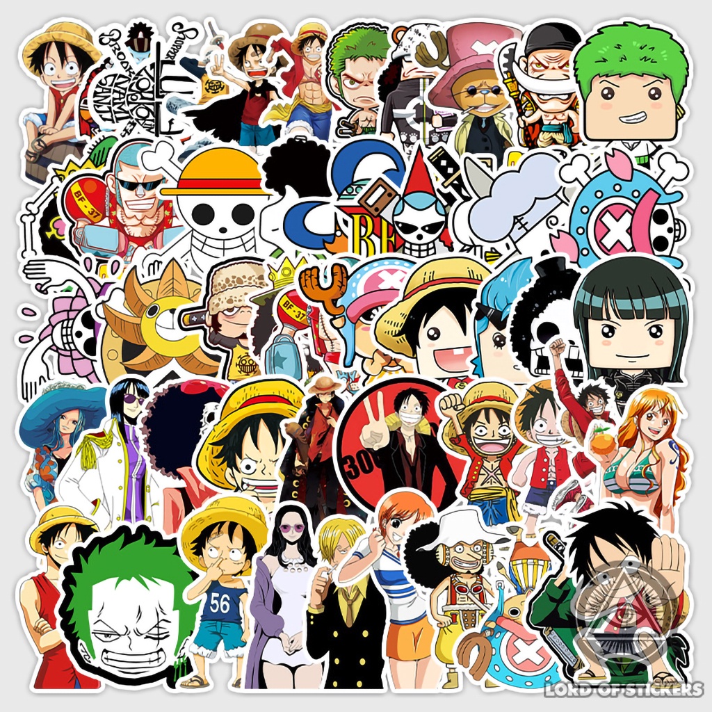 Set 50 Hình Dán One Piece Sticker Anime Manga Truyện Tranh Đảo Hải Tặc Chống Thấm Nước Trang Trí Mũ Bảo Hiểm, Laptop, Sổ