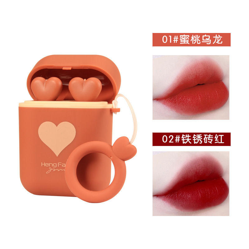 Love mini lipstick double-chain bag headphone shell collection box girl cute and easy to carry SAYANG