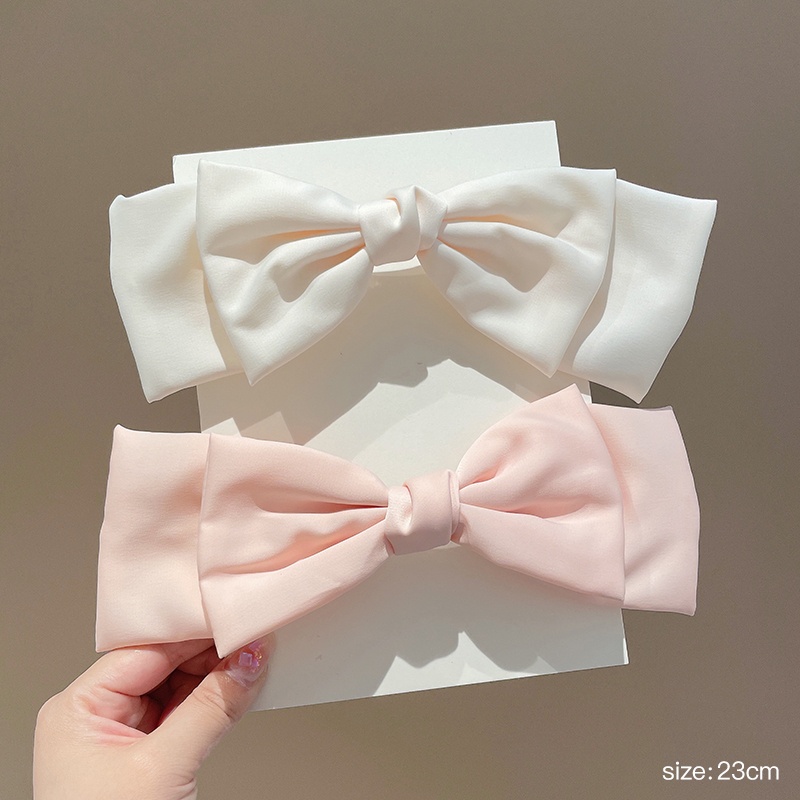 Bộ 2 Kẹp Tóc Hình Nơ Lớn Bằng Lụa Thời Trang Cho Nữ