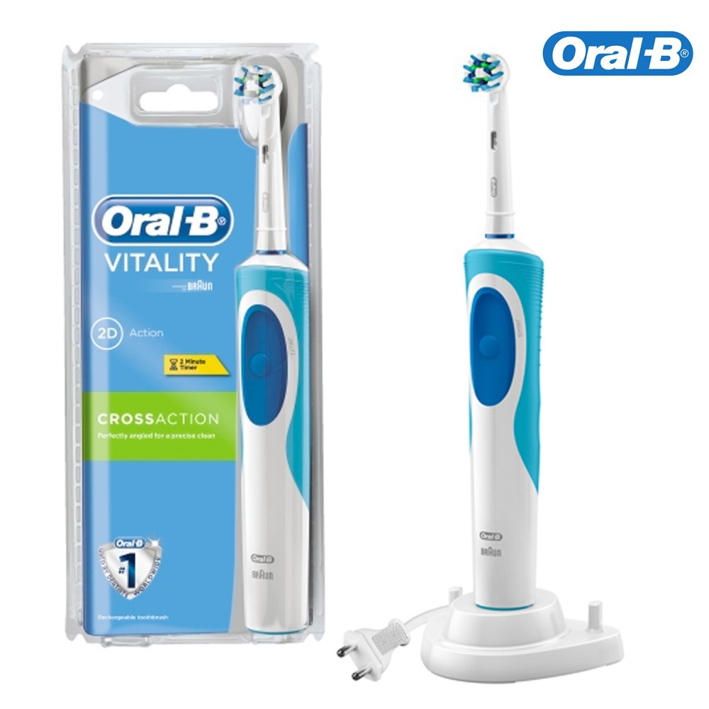 Bàn Chải Đánh Răng Điện Oral B Vitality Plus Cross Action 1 Bàn Chải 2 Đầu