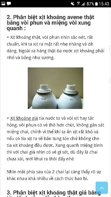 XỊT KHOÁNG AVENE (bill Đức)