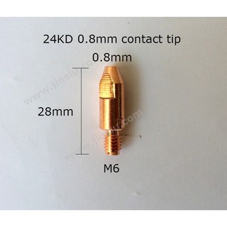 Bép hàn mig 24KD - béc hàn M6*28( vỉ 20 cái)
