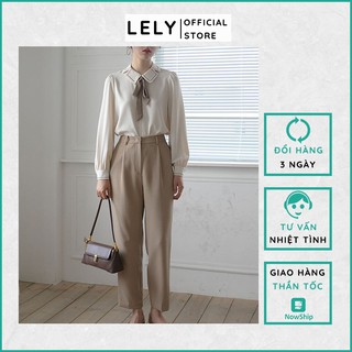 Quần tây nữ baggy cao cấp công sở dáng dài -lely-q198- quần tây nâu sữa mới, thanh lịch