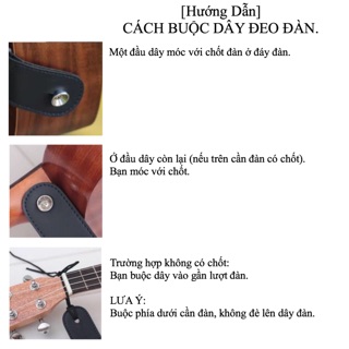 Dây đeo đàn Ukulele/Guitar màu đen.
