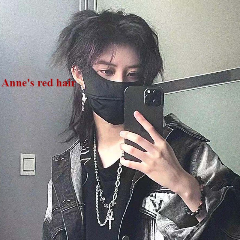 Bộ tóc giả hóa trang đầu sói samurai tự nhiên cho nam và nữ