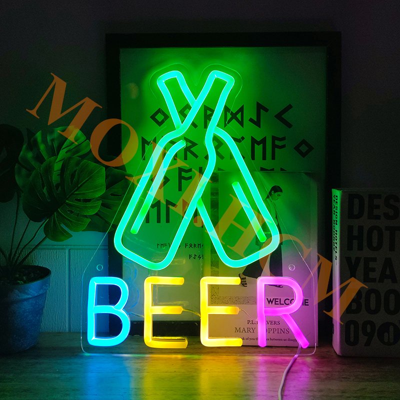 [SIZE CỰC LỚN TẶNG MÓC TREO+ĐẦU CẮM SẴN] Đèn LED Neon thiết kế trang trí decor nhiều mẫu trên nền mica hình CUTE MOXI.