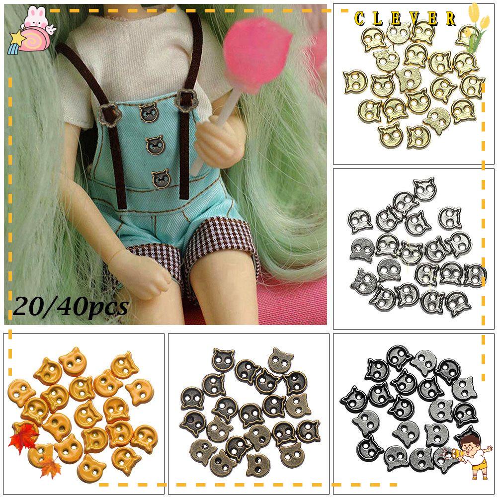 Set 20 / 40 Nút Kim Loại Nhiều Màu 4mm Họa Tiết Hoạt Hình Nhiều Màu Làm Đồ Thủ Công Tiện Dụng