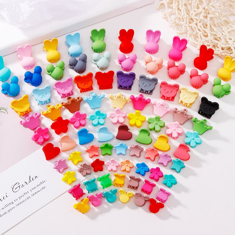 Set 10 kẹp tóc họa tiết hoạt hình dễ thương cho bé gái