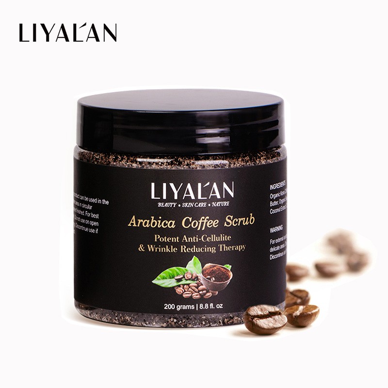 LIYAL'AN Kem cafe arabica hữu cơ tẩy tế bào chết trên mặt và cơ thể 200g