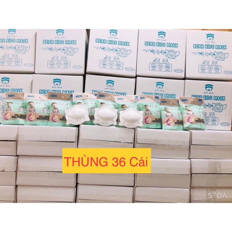 Thùng 36 cái khẩu trắng gấu 4D cho bé