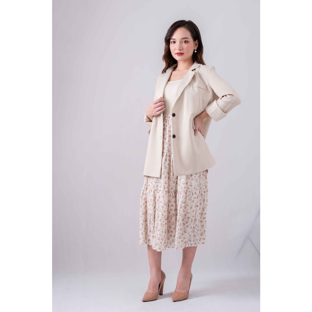 [Mã INCU20 giảm 20K đơn 150K] Áo blazer trơn dài tay phong cách Hàn Quốc OVY SHOP