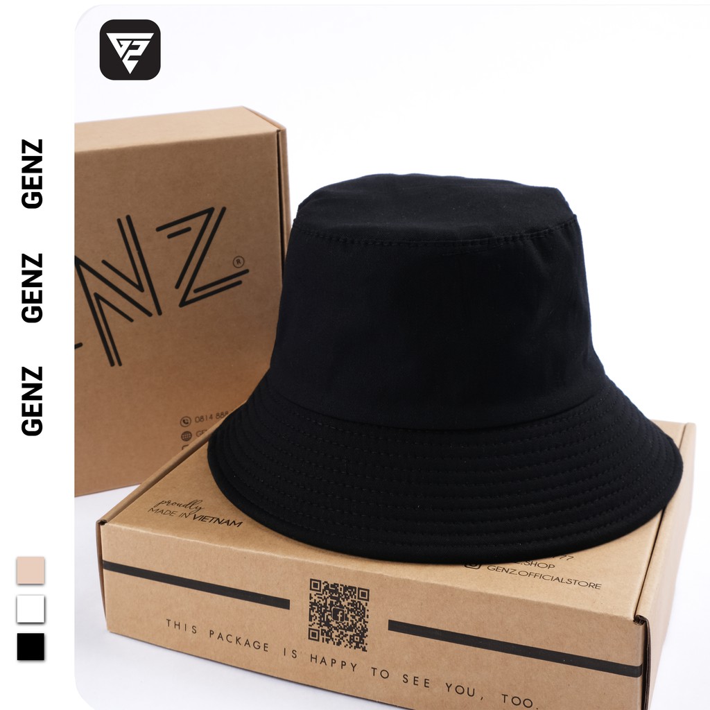 Nón bucket tròn vành GENZ trơn nhiều màu phong cách Ulzzang Unisex ZA005
