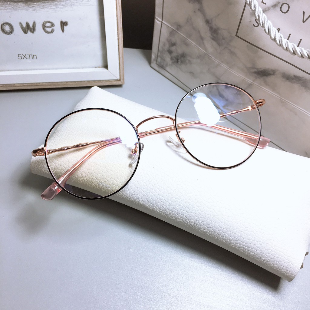 Gọng kính cận nam nữ tròn nobita kim loại ngố Liupeyewear 72325 nhận cắt mắt cận loạn viễn