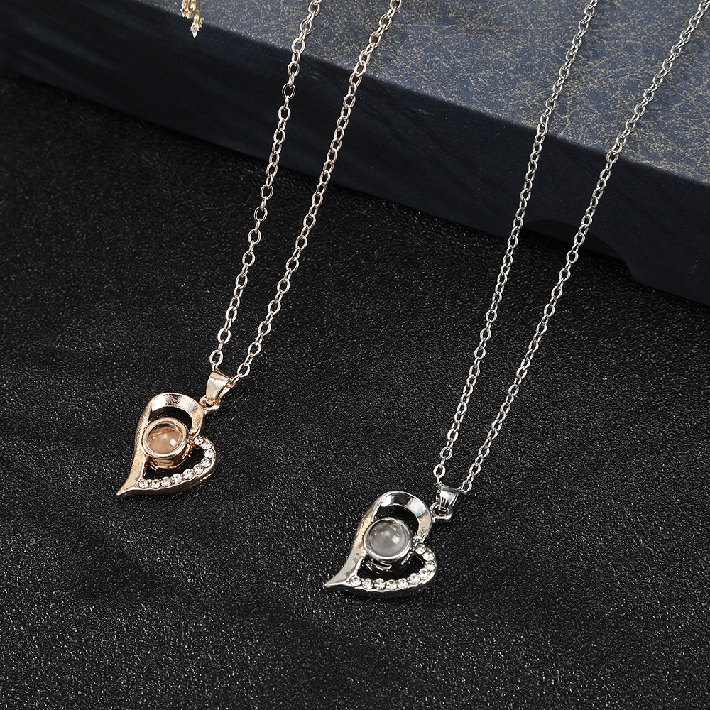 Dây chuyền HAIMEIKANG mặt hình trái tim đính đá thời trang cho cặp đôi